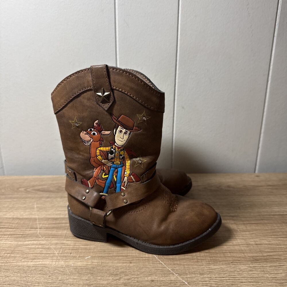 Disney Pixar Toy Story Woody Toddler Size 8 Little Kids Brown Cowboy Boots D2